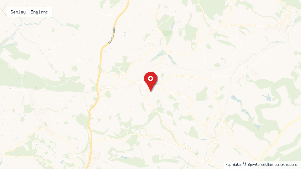Street map of Semley, England with location pin
