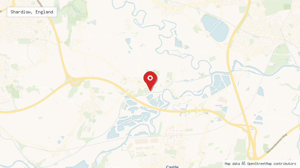 Street map of Shardlow, England with location pin