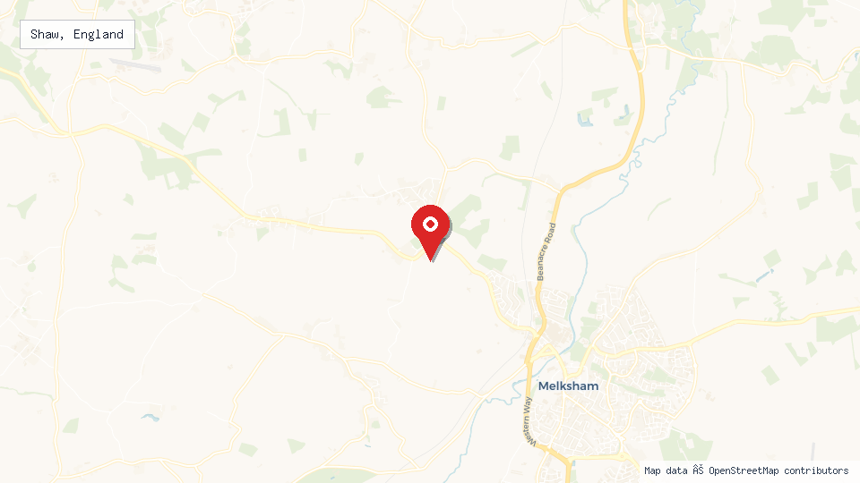 Street map of Shaw, England with location pin