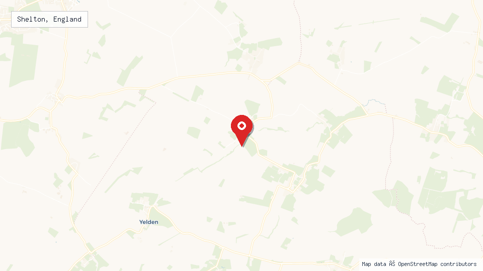 Street map of Shelton, England with location pin