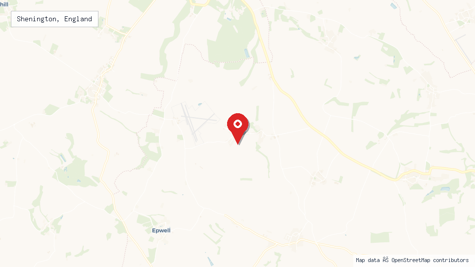 Street map of Shenington, England with location pin