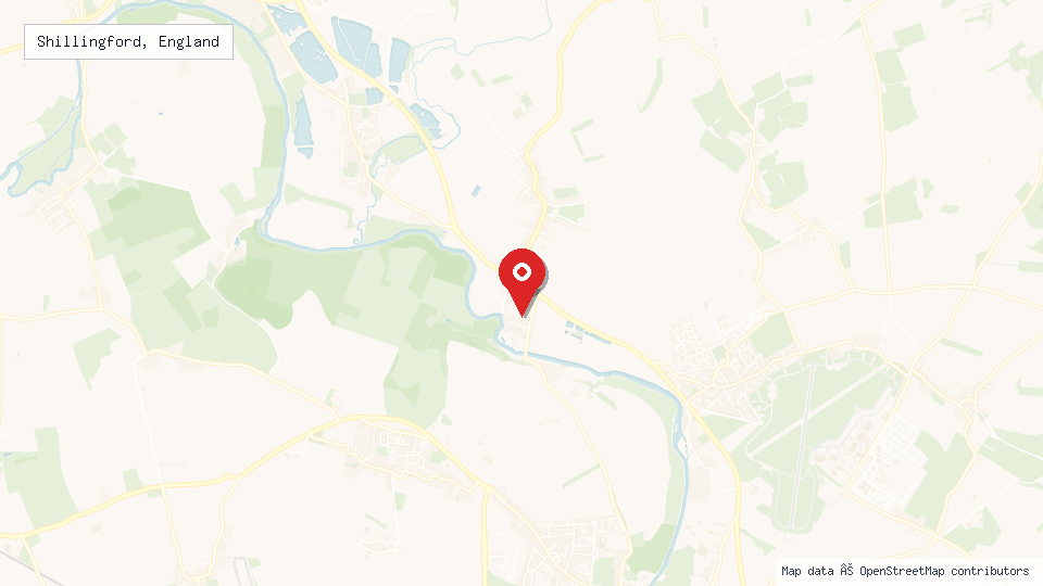 Street map of Shillingford, England with location pin