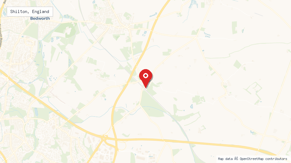 Street map of Shilton, England with location pin