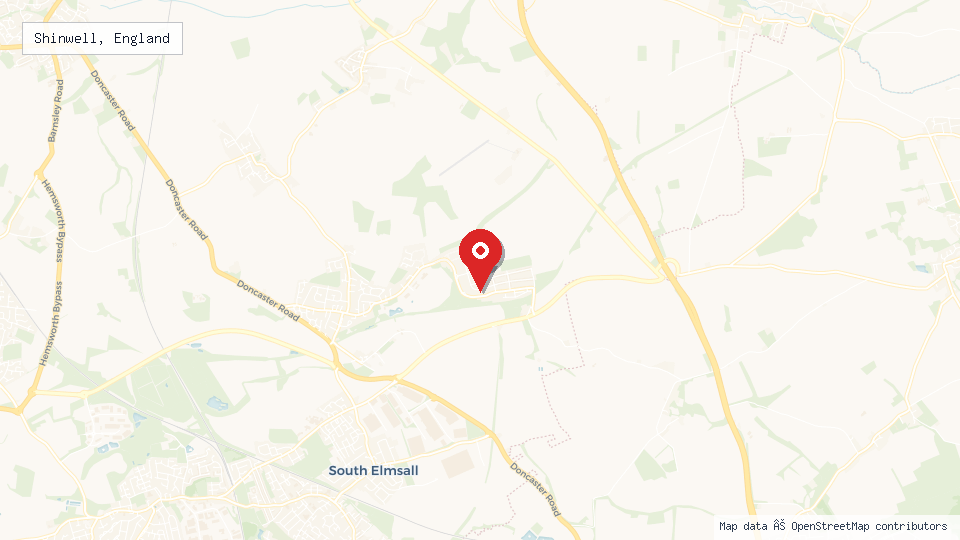 Street map of Shinwell, England with location pin