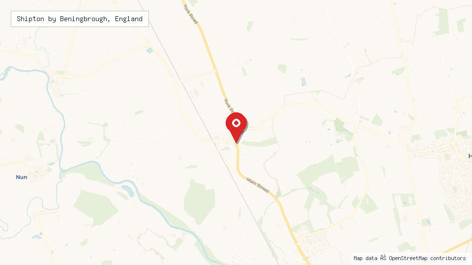 Street map of Shipton by Beningbrough, England with location pin
