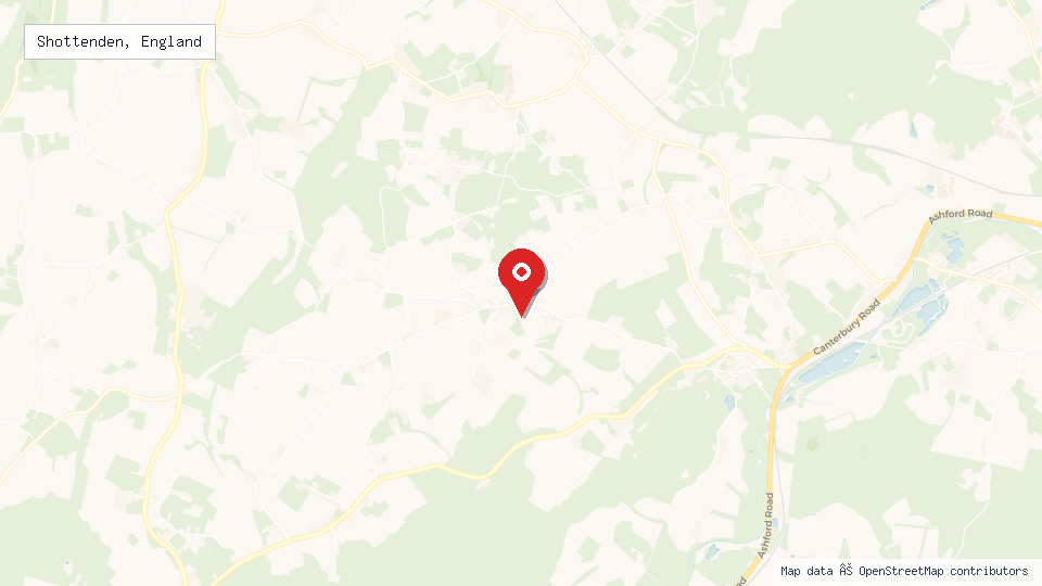 Street map of Shottenden, England with location pin