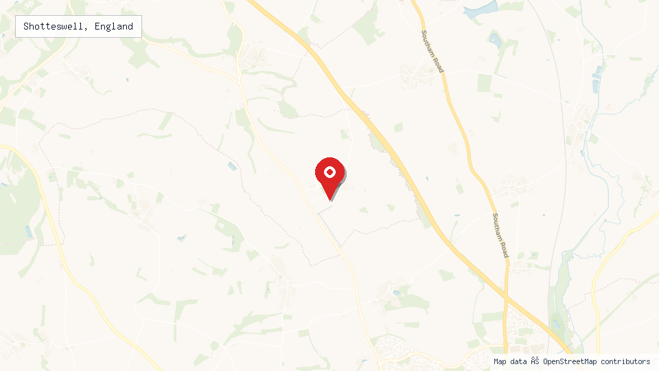 Street map of Shotteswell, England with location pin