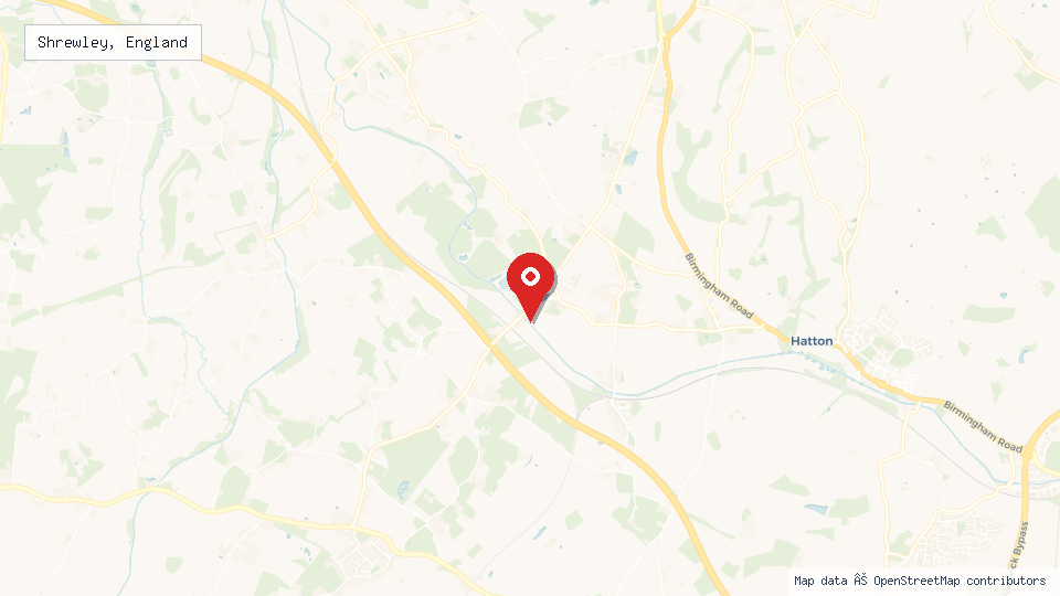 Street map of Shrewley, England with location pin