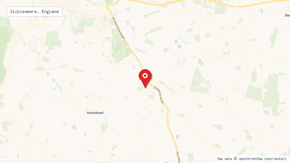 Street map of Sicklesmere, England with location pin