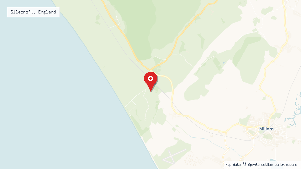 Street map of Silecroft, England with location pin