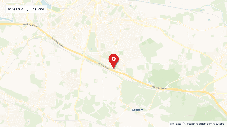 Street map of Singlewell, England with location pin