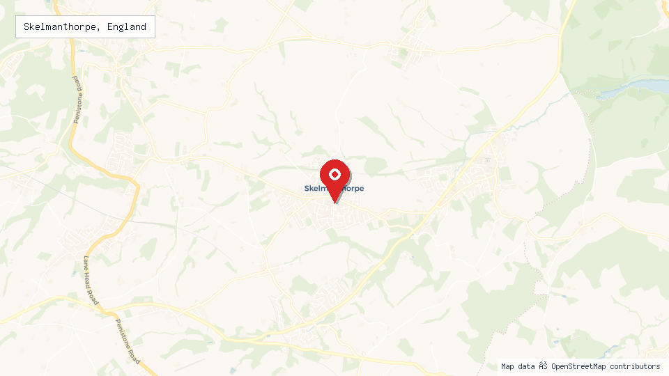Street map of Skelmanthorpe, England with location pin