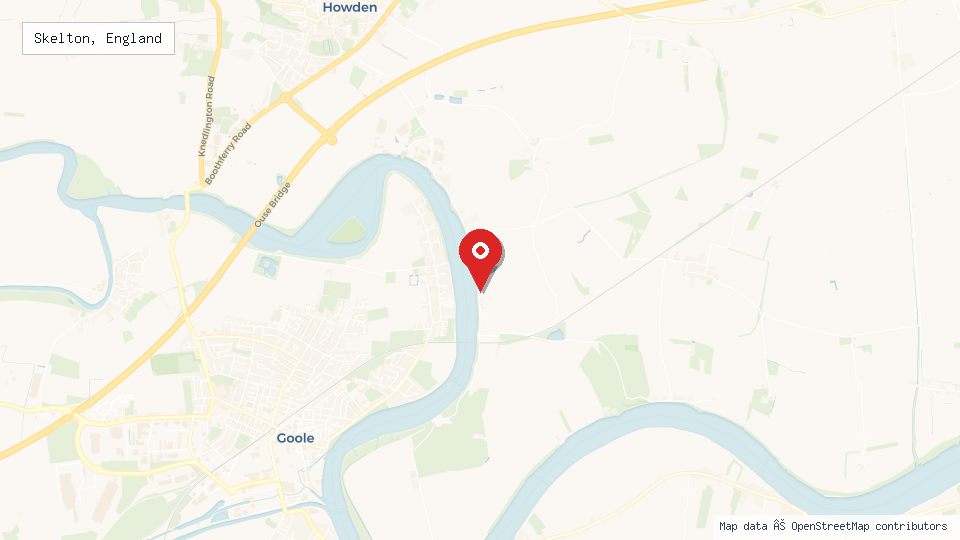 Street map of Skelton, England with location pin