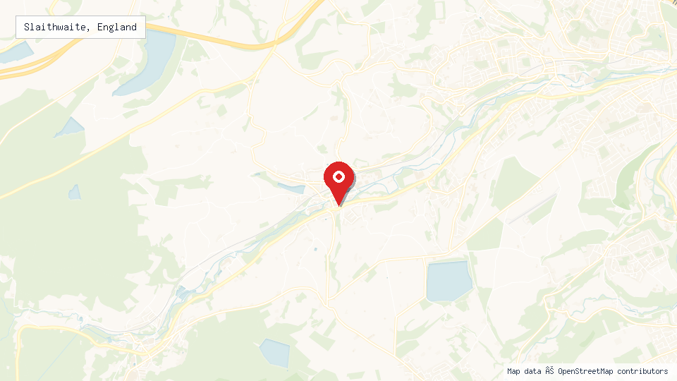 Street map of Slaithwaite, England with location pin