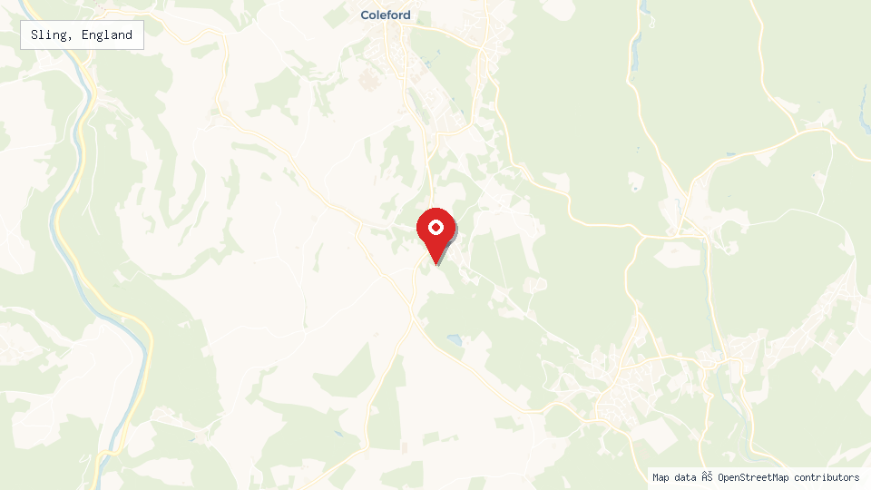 Street map of Sling, England with location pin
