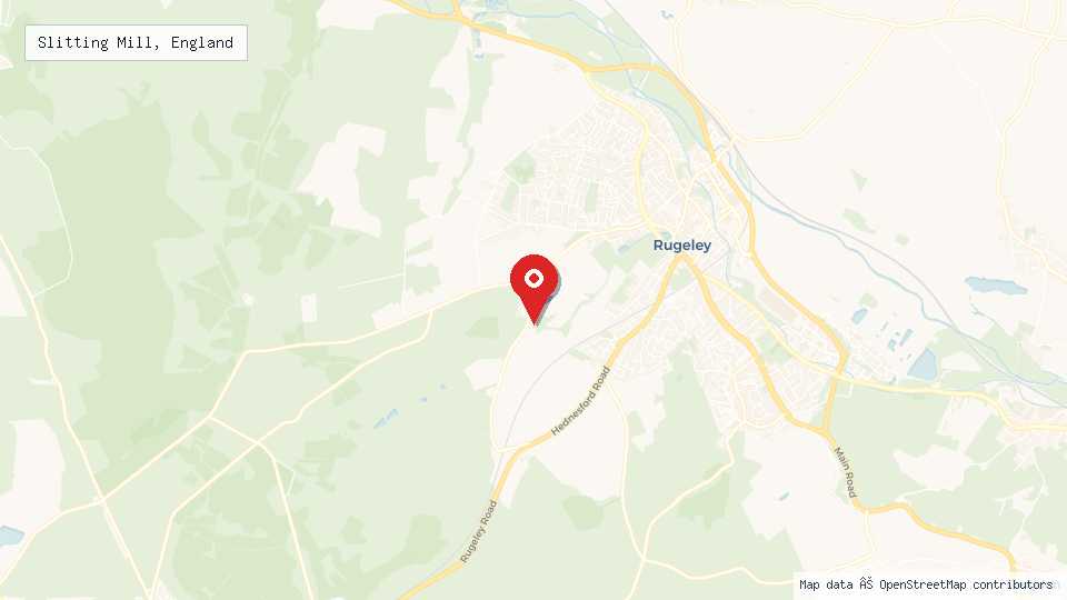 Street map of Slitting Mill, England with location pin