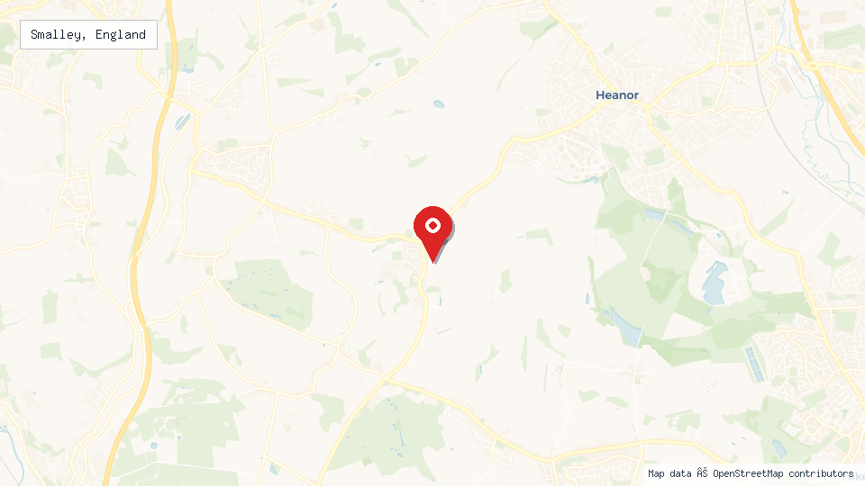 Street map of Smalley, England with location pin