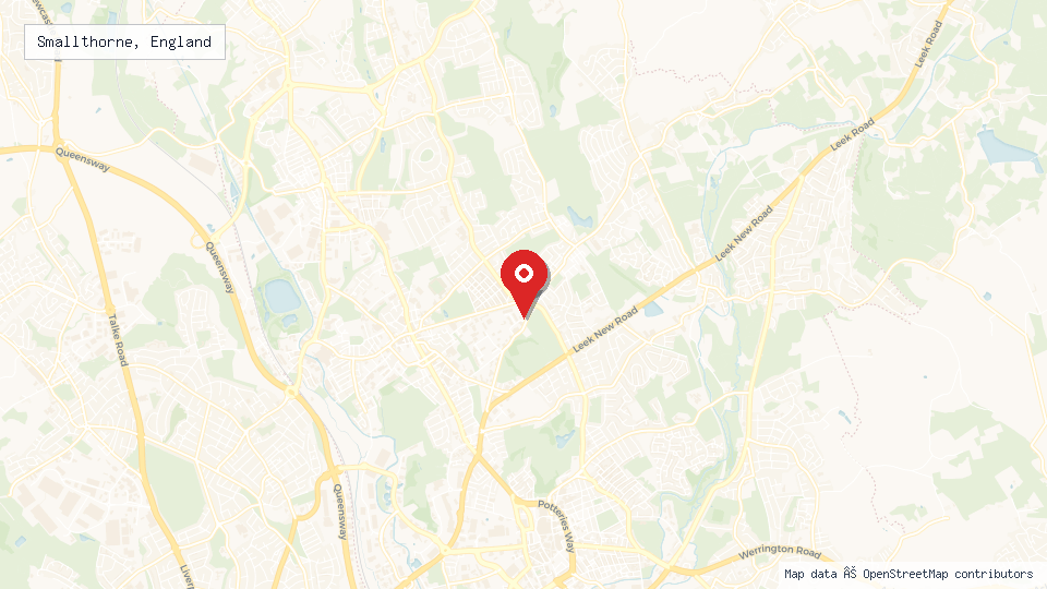 Street map of Smallthorne, England with location pin