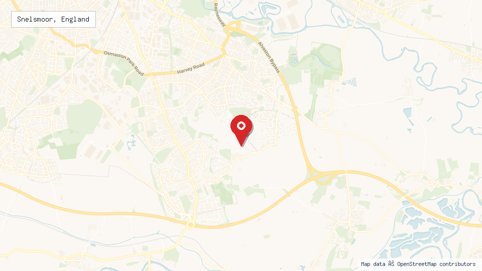 Street map of Snelsmoor, England with location pin