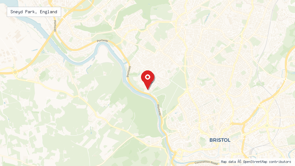 Street map of Sneyd Park, England with location pin