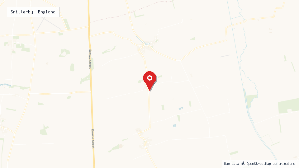 Street map of Snitterby, England with location pin