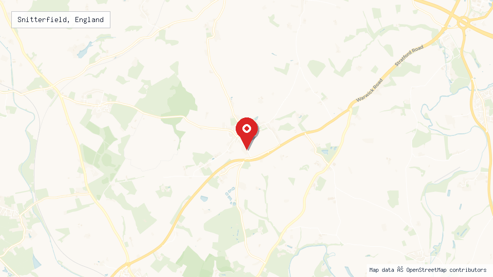 Street map of Snitterfield, England with location pin