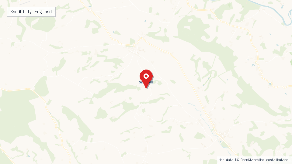 Street map of Snodhill, England with location pin
