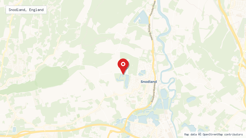 Street map of Snodland, England with location pin