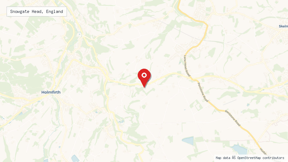 Street map of Snowgate Head, England with location pin