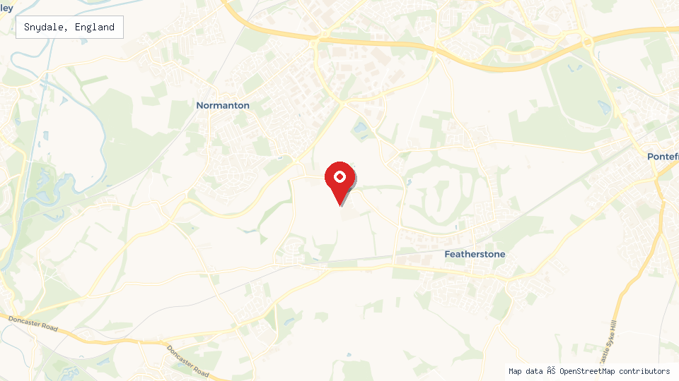 Street map of Snydale, England with location pin