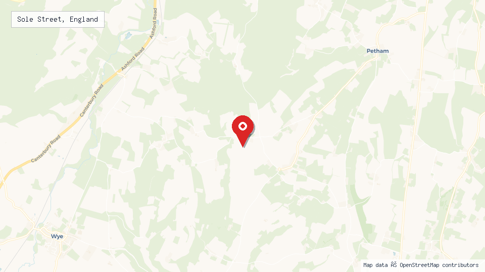 Street map of Sole Street, England with location pin