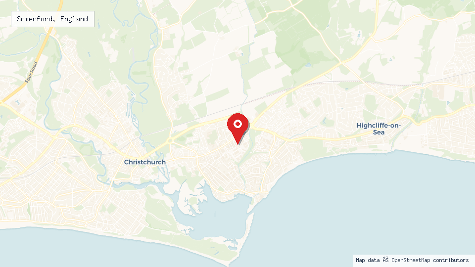 Street map of Somerford, England with location pin
