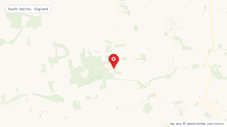 Street map of South Dalton, England with location pin