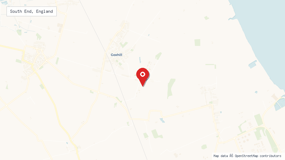 Street map of South End, England with location pin