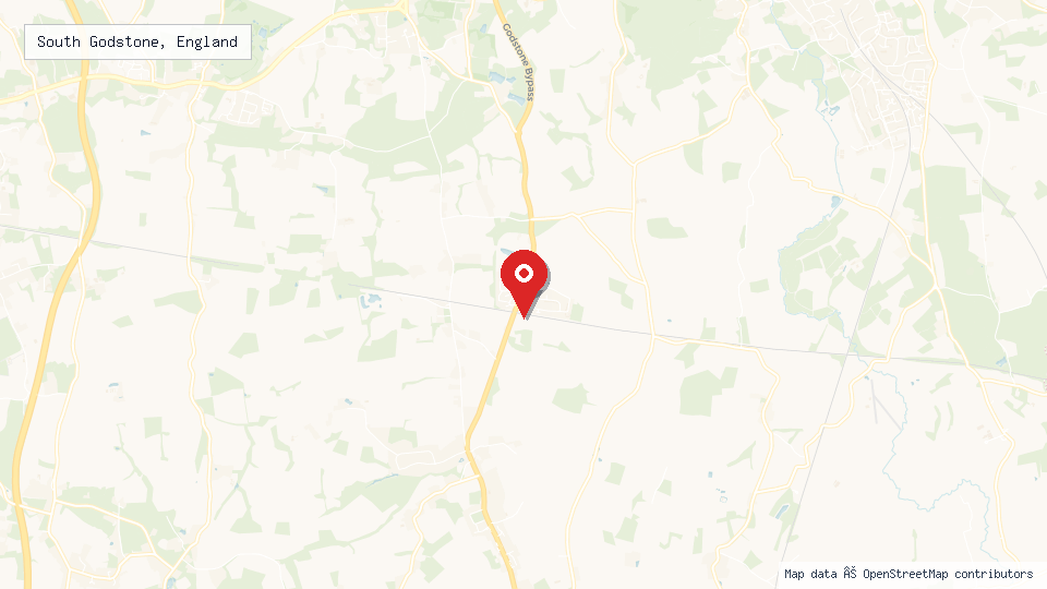 Street map of South Godstone, England with location pin