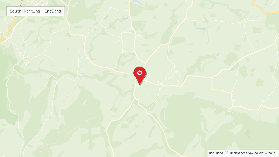 Street map of South Harting, England with location pin