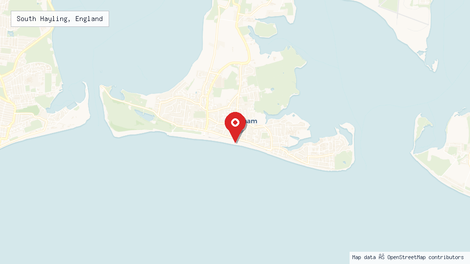 Street map of South Hayling, England with location pin