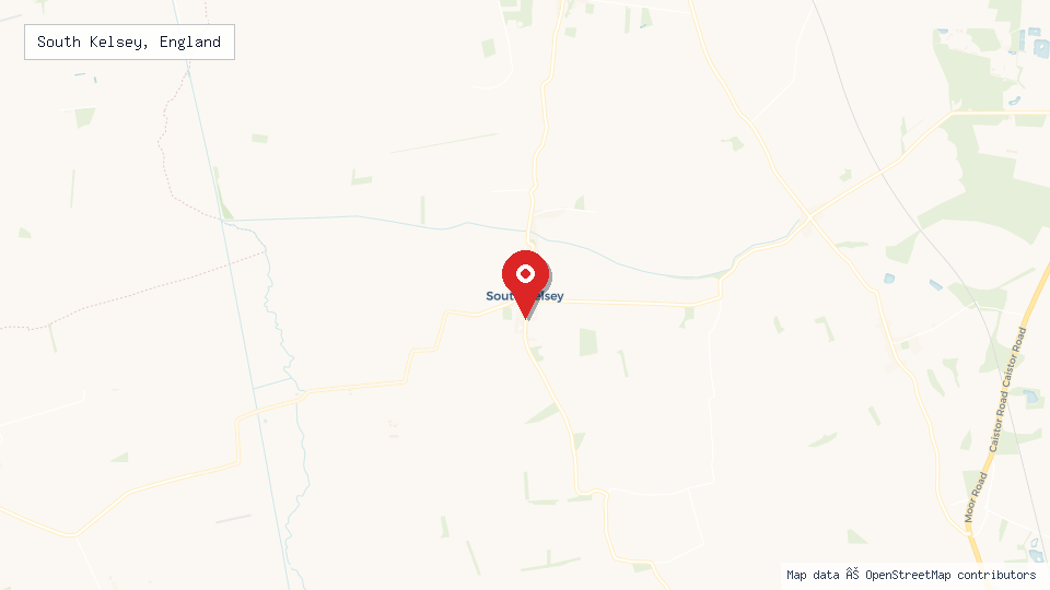 Street map of South Kelsey, England with location pin