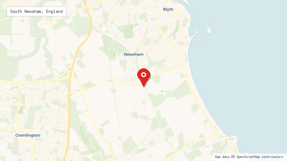 Street map of South Newsham, England with location pin