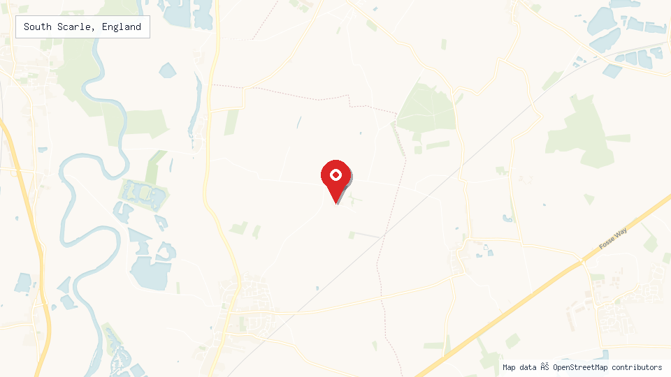 Street map of South Scarle, England with location pin