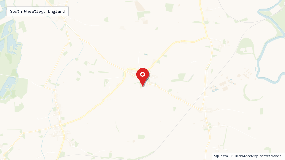 Street map of South Wheatley, England with location pin