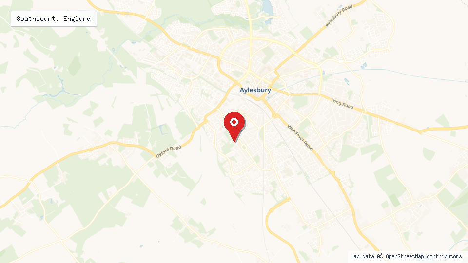 Street map of Southcourt, England with location pin