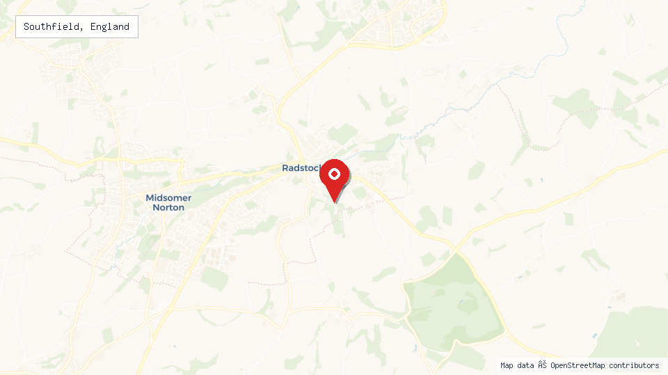Street map of Southfield, England with location pin