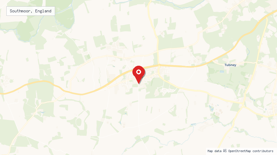 Street map of Southmoor, England with location pin