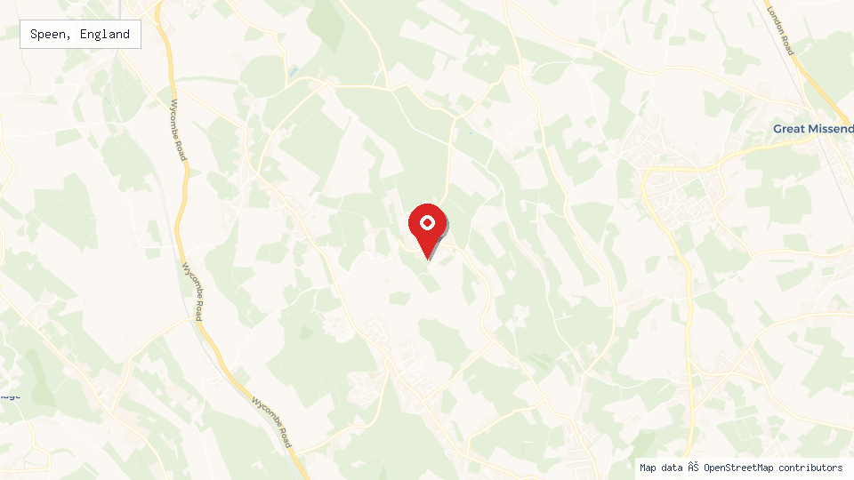 Street map of Speen, England with location pin