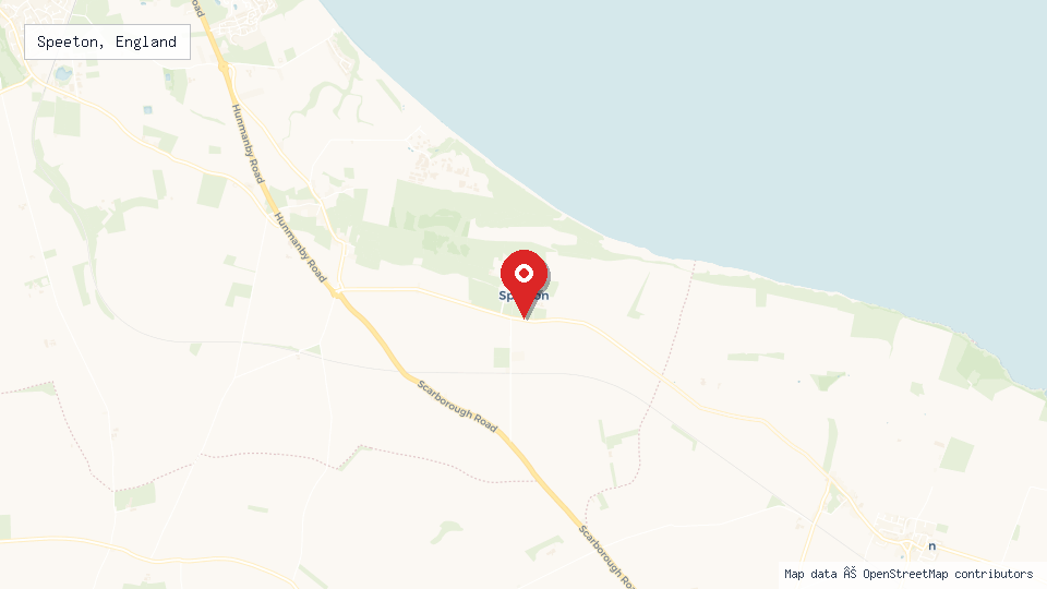 Street map of Speeton, England with location pin