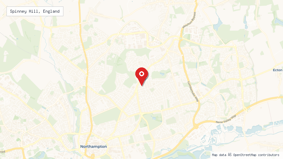 Street map of Spinney Hill, England with location pin