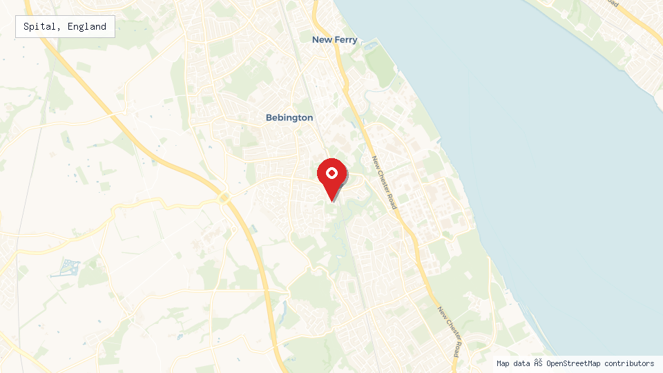 Street map of Spital, England with location pin