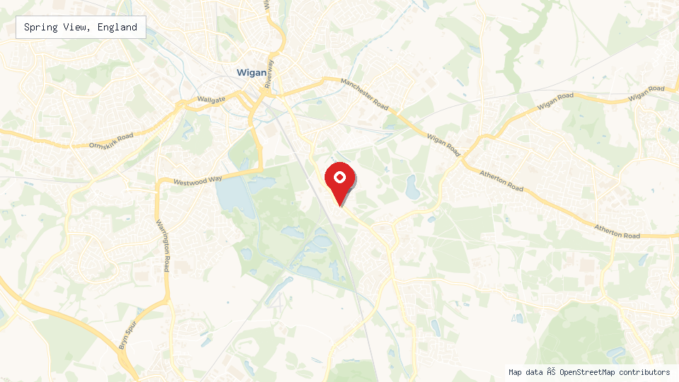 Street map of Spring View, England with location pin