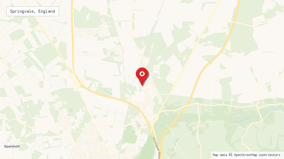 Street map of Springvale, England with location pin